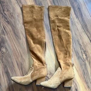 Tan Suede Over-the-Knee Boots